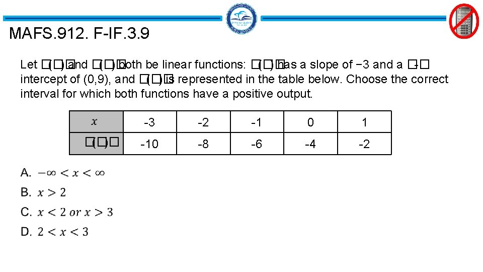 MAFS. 912. F-IF. 3. 9 Let �� (�� ) and �� (�� ) both MAFS. 912. F-IF. 3. 9 Let �� (�� ) and �� (�� ) both