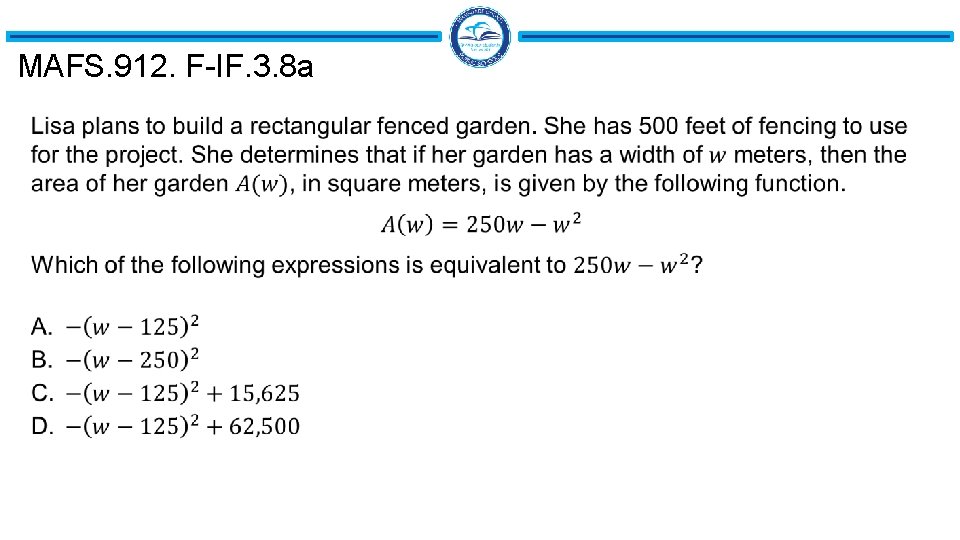 MAFS. 912. F-IF. 3. 8 a 