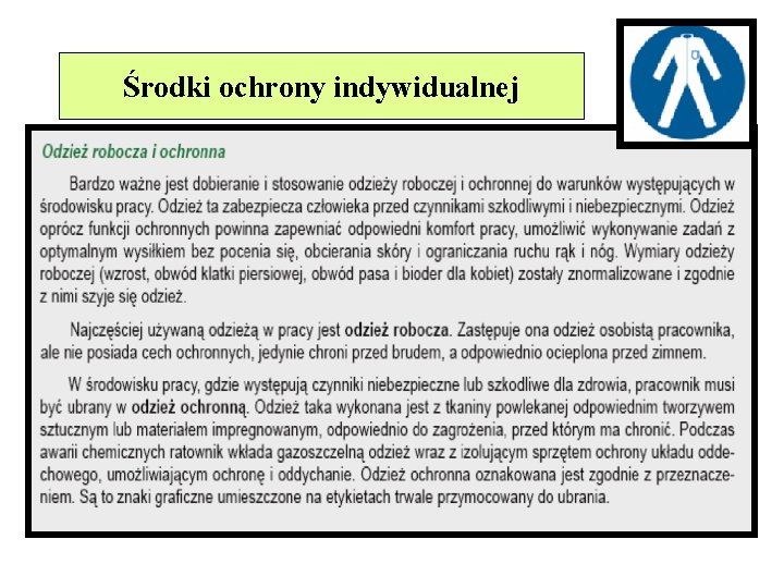 Środki ochrony indywidualnej 