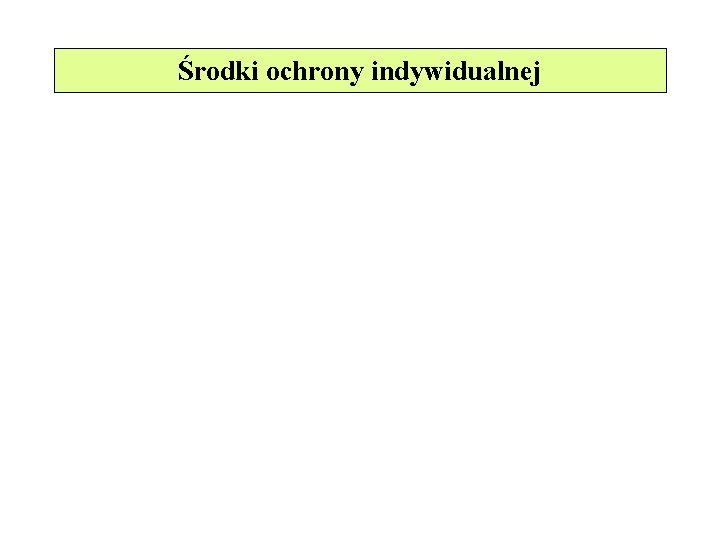 Środki ochrony indywidualnej 