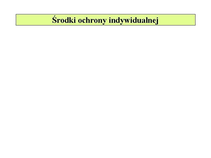 Środki ochrony indywidualnej 