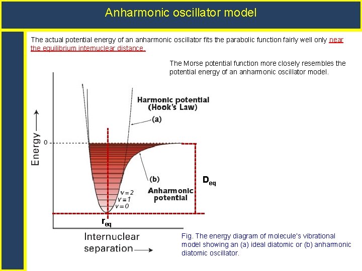 Anharmonic oscillator model The actual potential energy of an anharmonic oscillator fits the parabolic