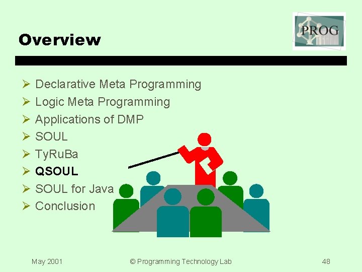 Overview Ø Ø Ø Ø Declarative Meta Programming Logic Meta Programming Applications of DMP