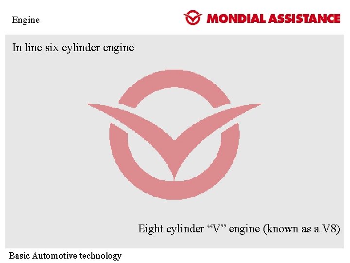 Engine In line six cylinder engine Eight cylinder “V” engine (known as a V Engine In line six cylinder engine Eight cylinder “V” engine (known as a V