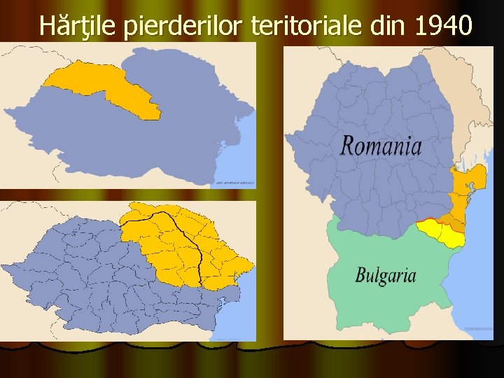 Hărţile pierderilor teritoriale din 1940 