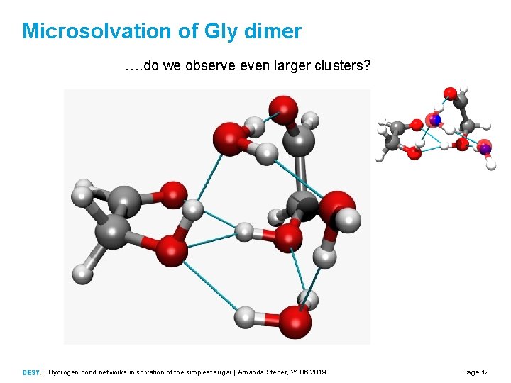 Microsolvation of Gly dimer …. do we observe even larger clusters? | Hydrogen bond