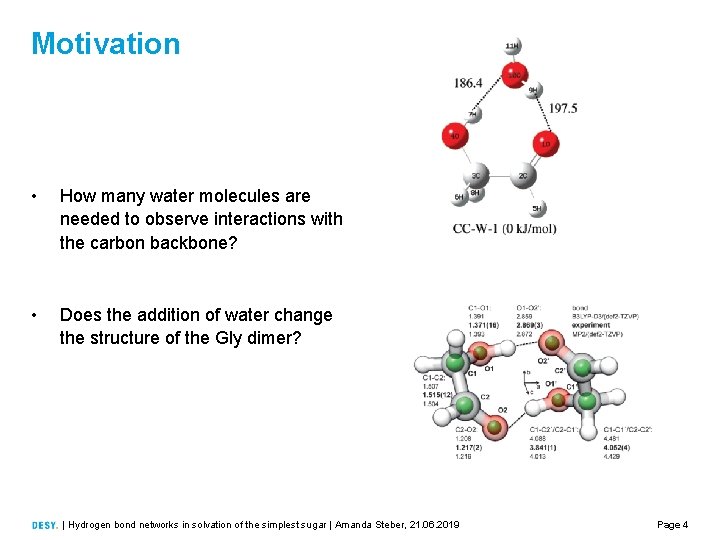 Motivation • How many water molecules are needed to observe interactions with the carbon