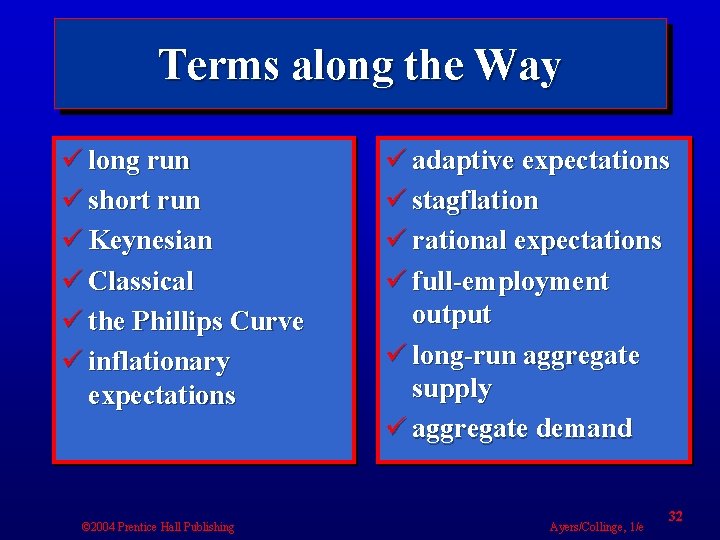 Terms along the Way ü long run ü short run ü Keynesian ü Classical