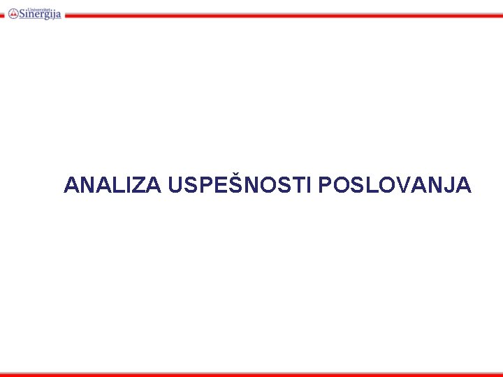 ANALIZA USPEŠNOSTI POSLOVANJA 