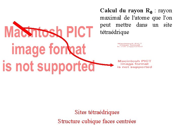 Calcul du rayon R : rayon maximal de l'atome que l'on peut mettre dans