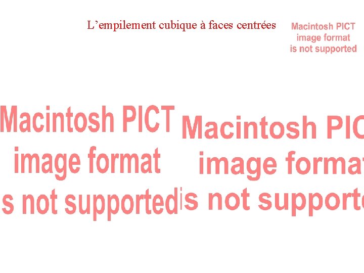 L’empilement cubique à faces centrées 
