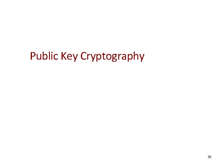 Public Key Cryptography 26 