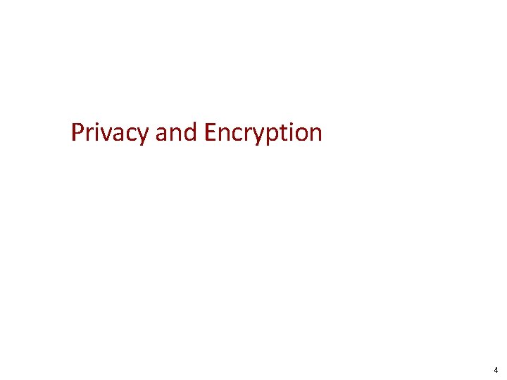 Privacy and Encryption 4 