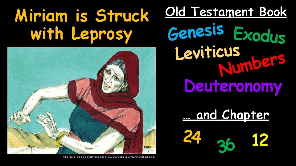 Miriam is Struck with Leprosy Old Testament Book s i s e n Exodus