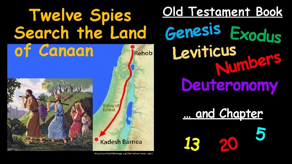 Twelve Spies Search the Land of Canaan Old Testament Book s i s e