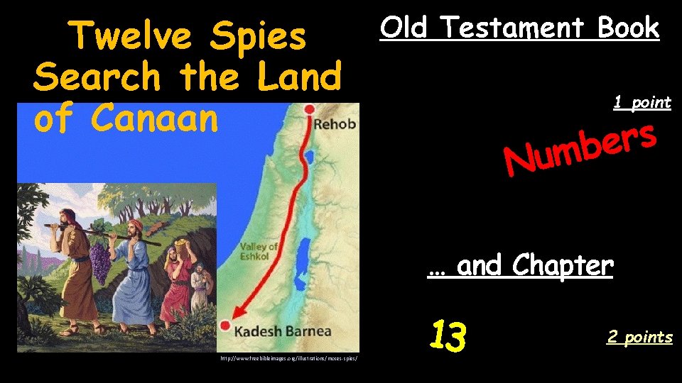 Twelve Spies Search the Land of Canaan Old Testament Book 1 point s r