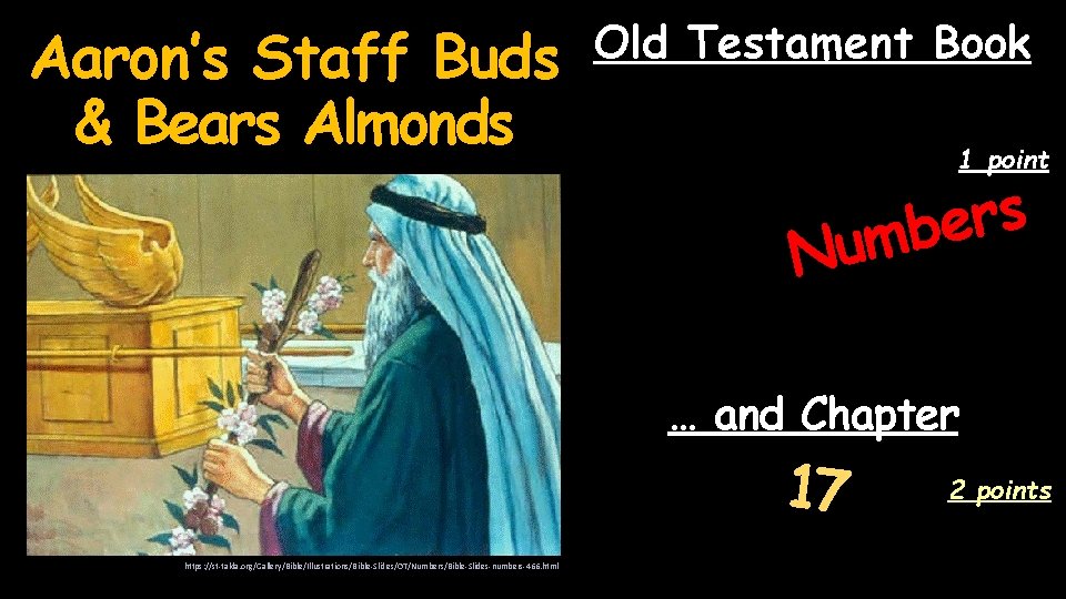 Aaron’s Staff Buds & Bears Almonds Old Testament Book 1 point s r e