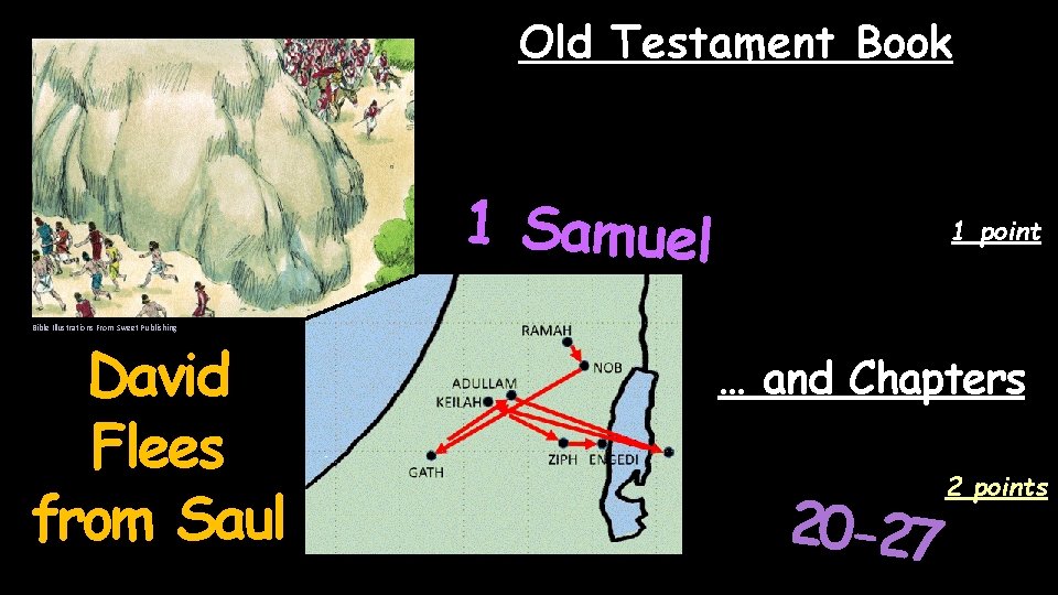 Old Testament Book 1 Samuel 1 point Bible Illustrations From Sweet Publishing David Flees