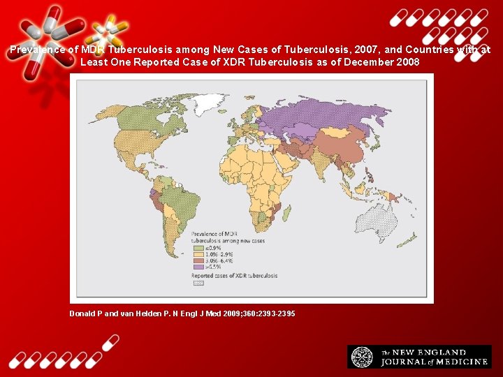 Prevalence of MDR Tuberculosis among New Cases of Tuberculosis, 2007, and Countries with at