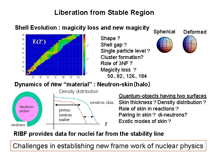 Liberation from Stable Region Shell Evolution : magicity loss and new magicity Spherical Deformed