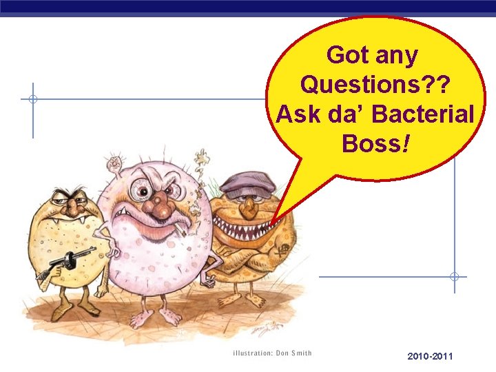 Got any Questions? ? Ask da’ Bacterial Boss! AP Biology 2010 -2011 