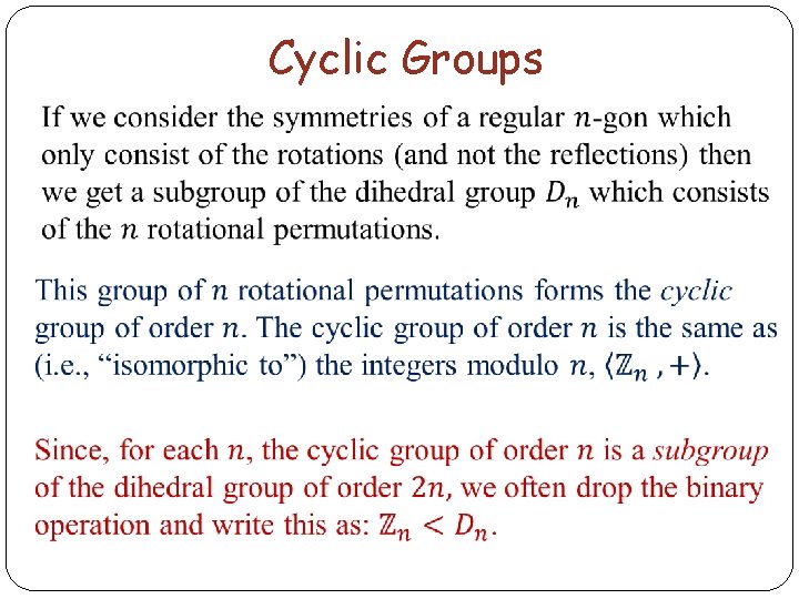 Cyclic Groups 