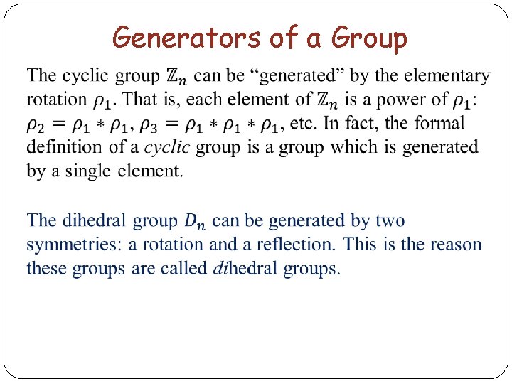 Generators of a Group 