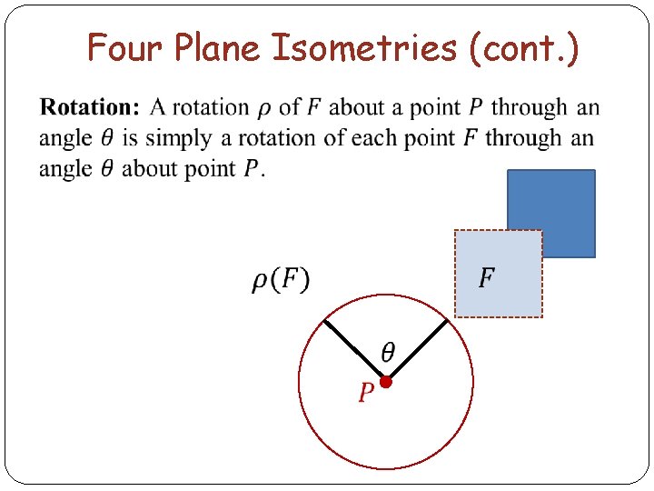 Four Plane Isometries (cont. ) 