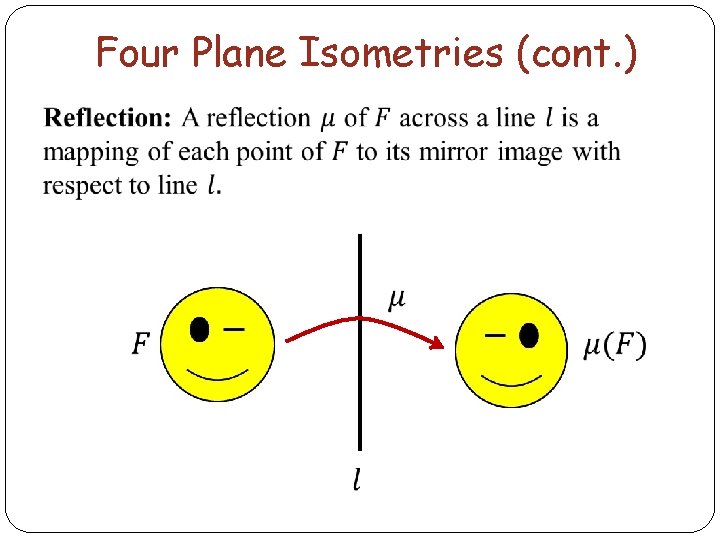 Four Plane Isometries (cont. ) 