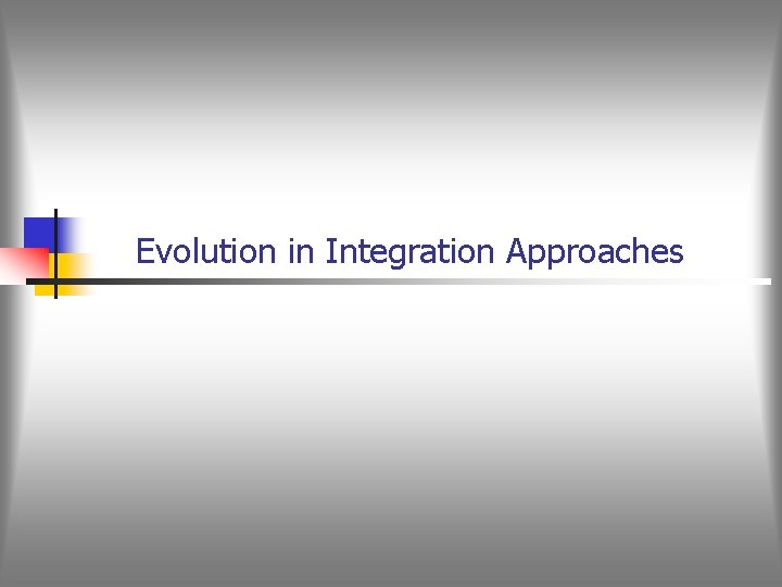 Evolution in Integration Approaches 