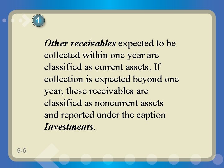 1 Other receivables expected to be collected within one year are classified as current