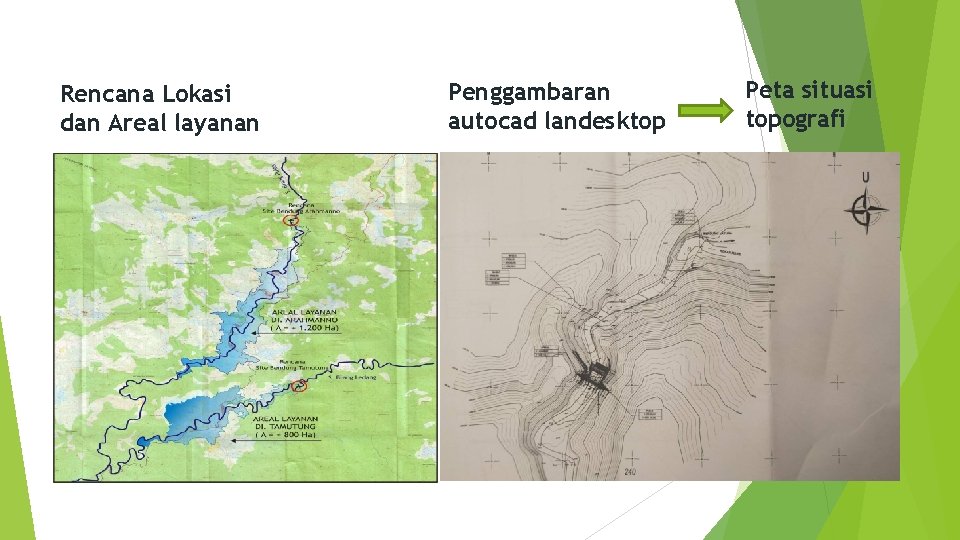 Rencana Lokasi dan Areal layanan Penggambaran autocad landesktop Peta situasi topografi 