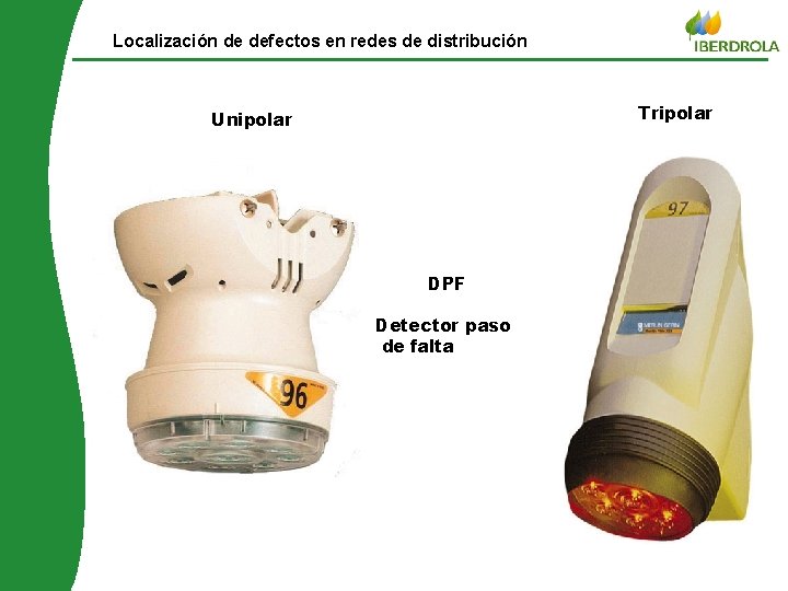 Localización de defectos en redes de distribución Tripolar Unipolar DPF © Iberdrola distribuição Detector