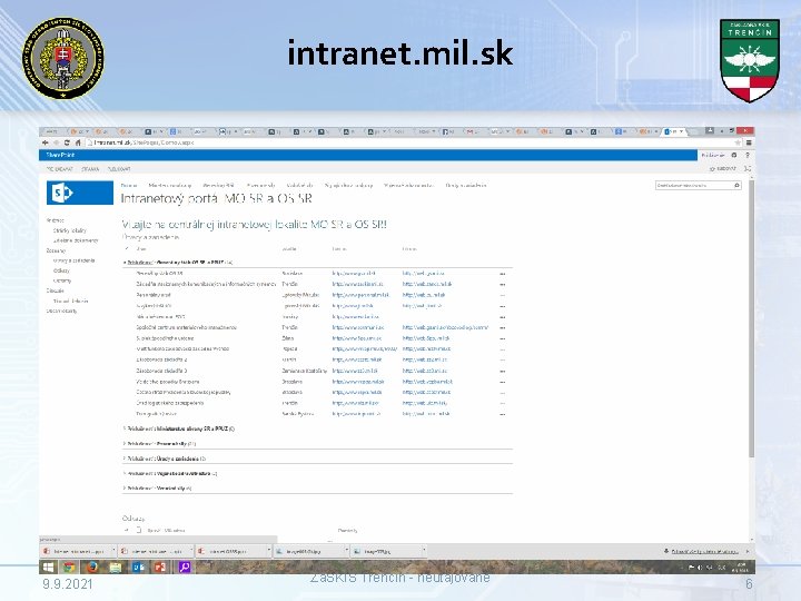 intranet. mil. sk 9. 9. 2021 Za. SKIS Trenčín - neutajované 6 