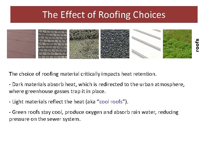 The Effect of Roofing Choices The choice of roofing material critically impacts heat retention.