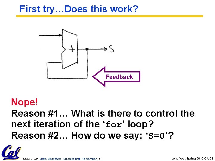 First try…Does this work? Feedback Nope! Reason #1… What is there to control the First try…Does this work? Feedback Nope! Reason #1… What is there to control the