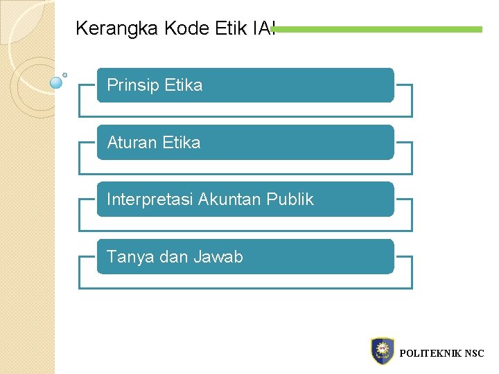 Kerangka Kode Etik IAI Prinsip Etika Aturan Etika Interpretasi Akuntan Publik Tanya dan Jawab