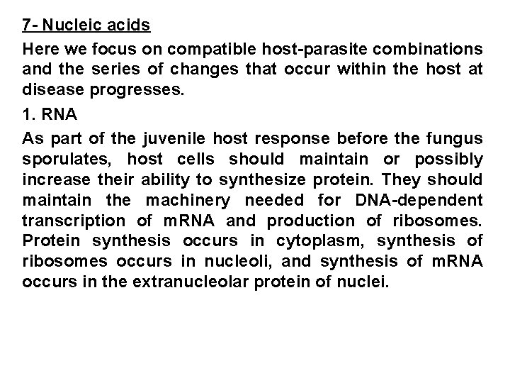 7 - Nucleic acids Here we focus on compatible host-parasite combinations and the series