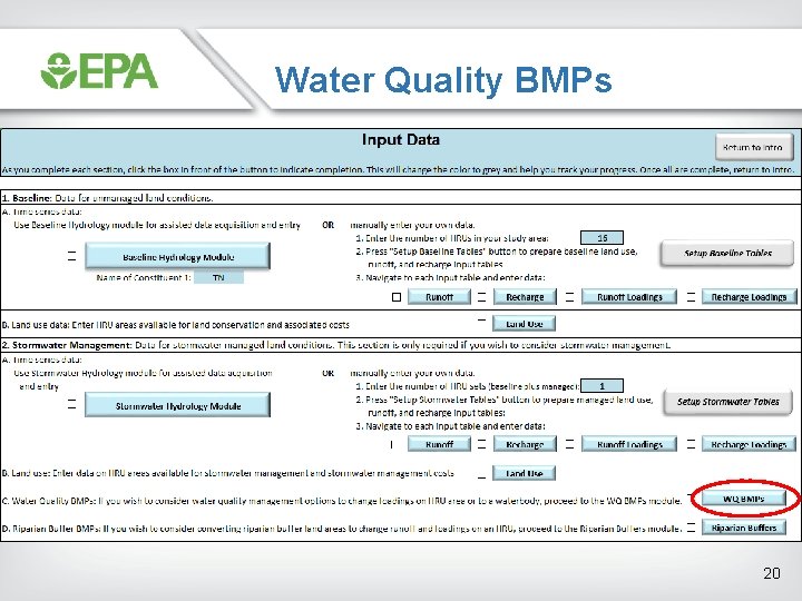 Water Quality BMPs 20 