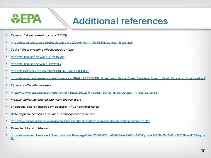 Additional references • Review of street sweeping costs ($2005): • http: //citeseerx. ist. psu.