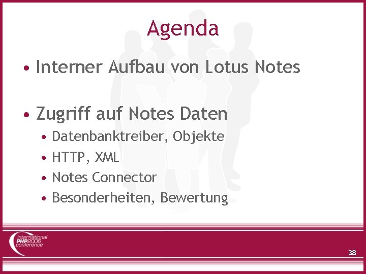 Agenda • Interner Aufbau von Lotus Notes • Zugriff auf Notes Daten • Datenbanktreiber,
