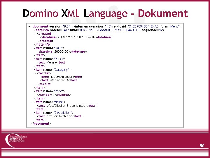 Domino XML Language - Dokument 50 