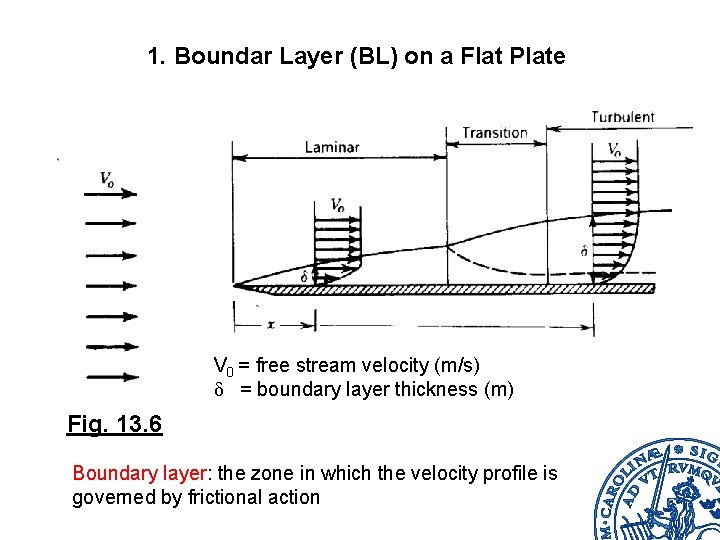 1. Boundar Layer (BL) on a Flat Plate V 0 = free stream velocity