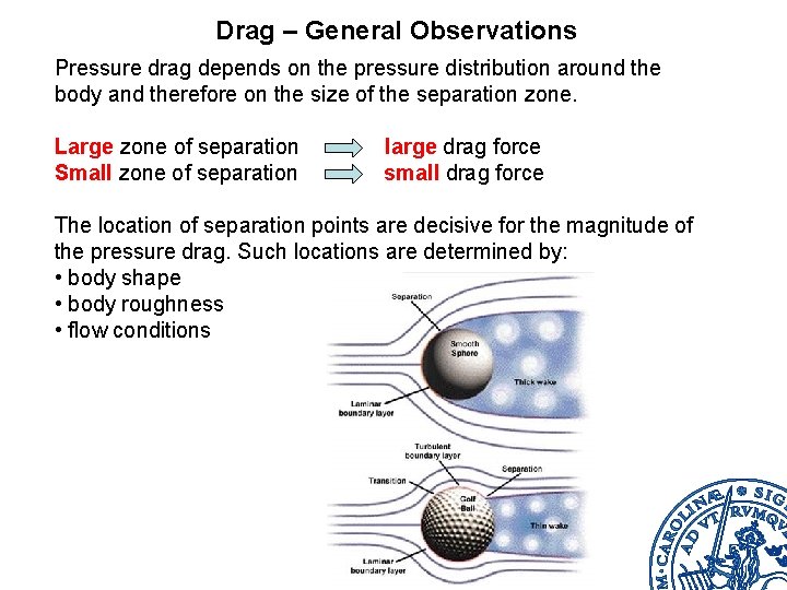 Drag – General Observations Pressure drag depends on the pressure distribution around the body