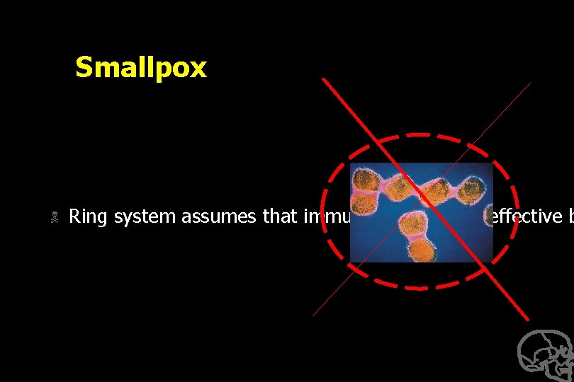 Smallpox N Ring system assumes that immunization will be effective b 