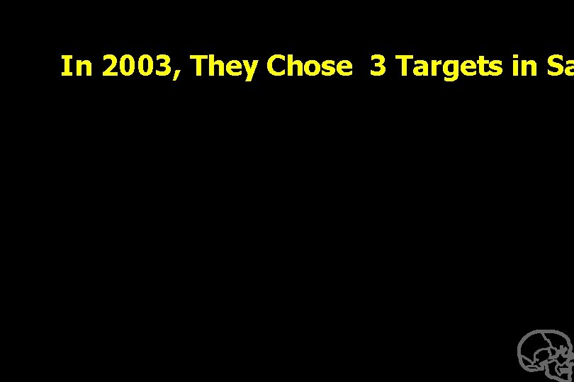 In 2003, They Chose 3 Targets in Sa 