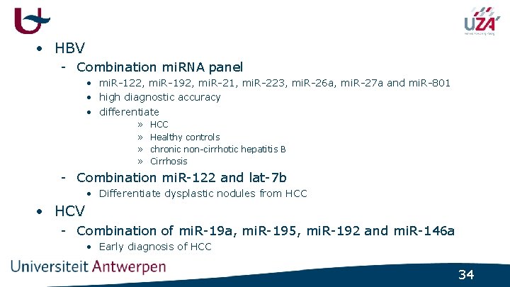  • HBV - Combination mi. RNA panel • mi. R-122, mi. R-192, mi.