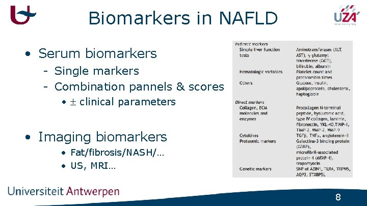 Biomarkers in NAFLD • Serum biomarkers - Single markers - Combination pannels & scores