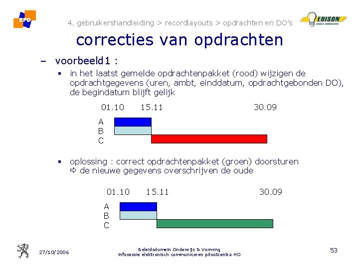 4. gebruikershandleiding > recordlayouts > opdrachten en DO’s correcties van opdrachten – voorbeeld 1