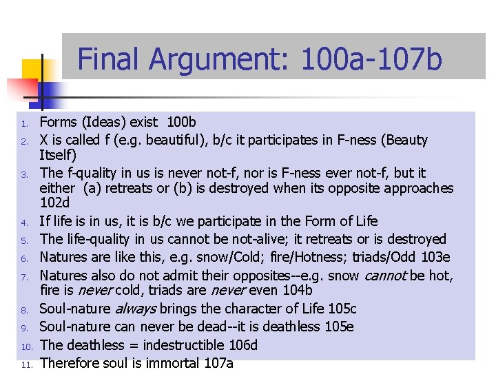 Final Argument: 100 a-107 b 1. 2. 3. 4. 5. 6. 7. 8. 9.